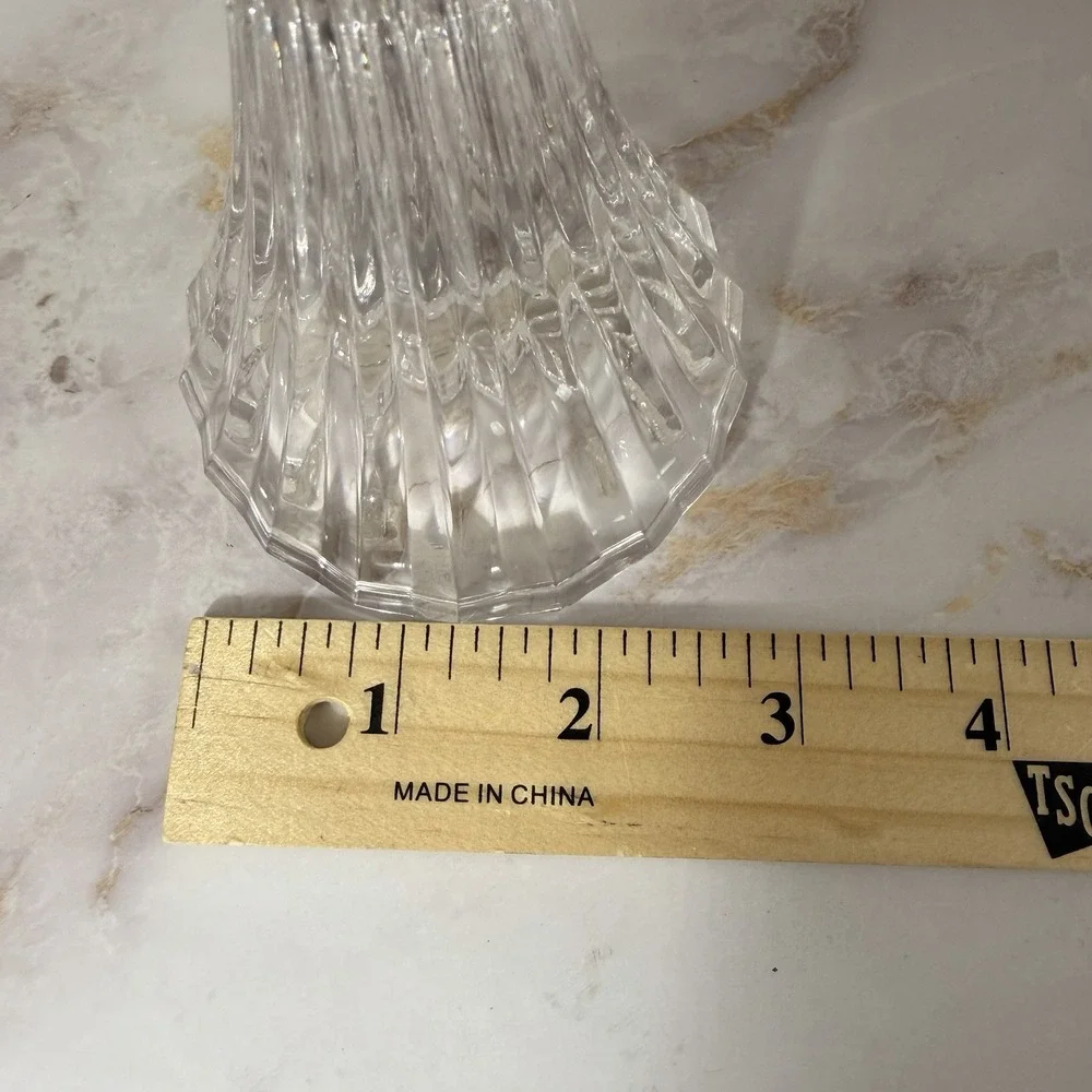Mikasa Crystal Candle Holders Set 2 Clear‎ Glass Taper Vintage Elegant
